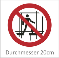 Unvollständiges Gerüst/Gestell nicht benutzen 20 cm